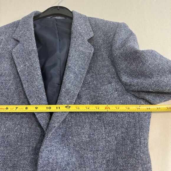 Vintage Harris Tweed 100% Wool Blue Gray Mens Sport Coat 40 Made in USA - Picture 8 of 13
